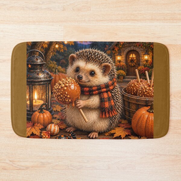 Item preview, A Hedgehog with a Caramel Apple - Upscaled Version designed and sold by Novel Works Studio.
