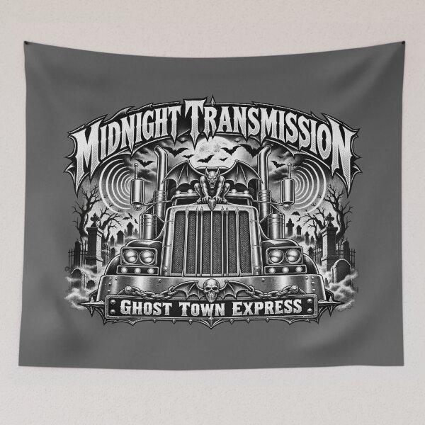 Item preview, Midnight Transmission Ghost Town Express Semi Truck - Gothic Gargoyle Art designed and sold by NomadForge.