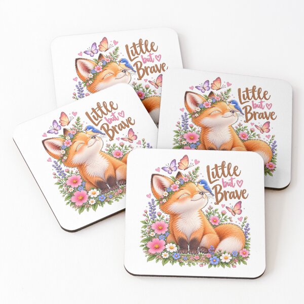 Item preview, Little but Brave Fox – Cute Floral Woodland Animal designed and sold by justforart91.