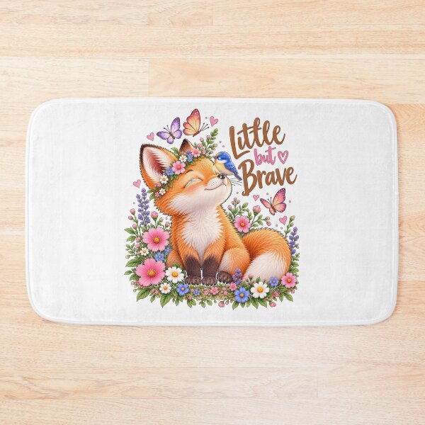 Item preview, Little but Brave Fox – Cute Floral Woodland Animal designed and sold by justforart91.
