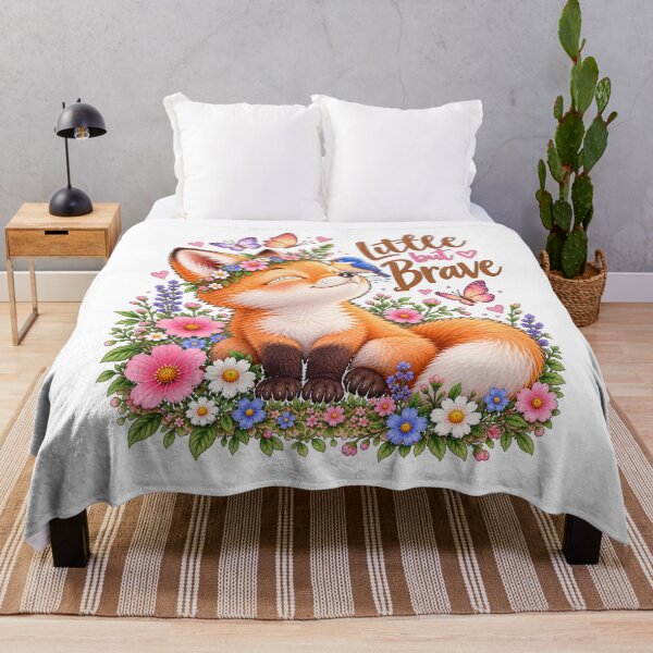 Item preview, Little but Brave Fox – Cute Floral Woodland Animal designed and sold by justforart91.