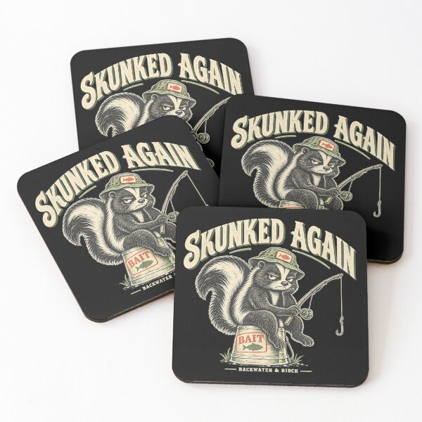 Item preview, Skunked Again Funny Skunk Fishing designed and sold by InkStormPro.