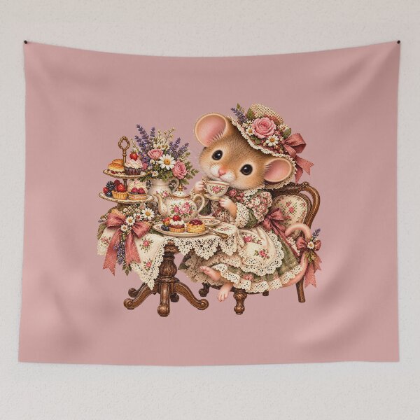Item preview, Premium Cottagecore Tea Party Mouse Art – Vintage Storybook Print designed and sold by MagicMakerPh.