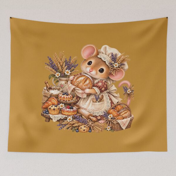 Item preview, Premium Cottagecore Little Baker Dormouse Art – Vintage Storybook Print designed and sold by MagicMakerPh.