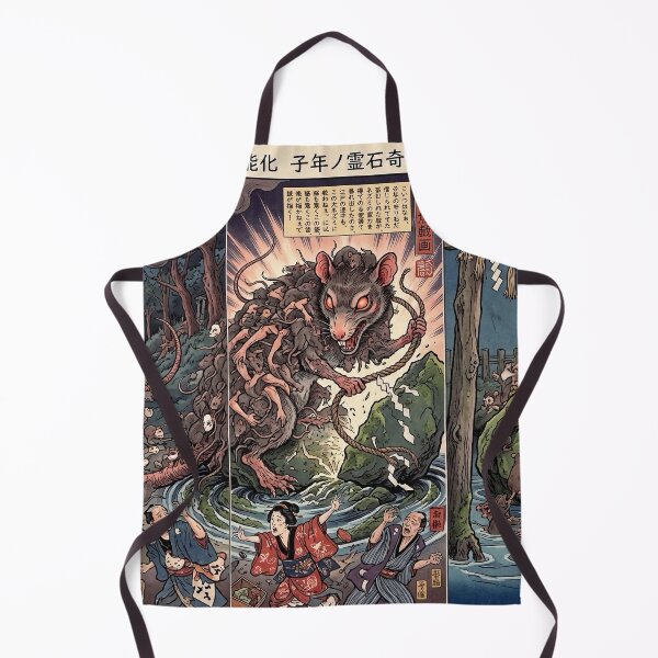 Item preview, Japanese Ukiyo-e Giant Rat Yokai Vintage Woodblock Print Art⁠ designed and sold by manbou-japan.