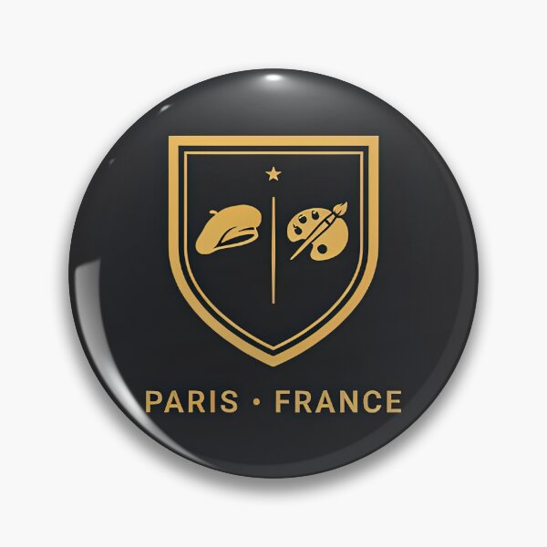 Item preview, Vintage Shield Badge Paris France Artist Beret Palette Crest Vector designed and sold by Shutter-Dragon.