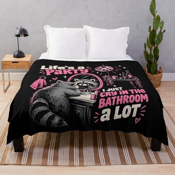 Item preview, Life's A Party I Just Cry In The Bathroom A Lot Raccoon Introvert Sarcastic Humor designed and sold by sportfantees.