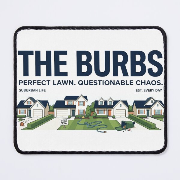 Item preview, The Burbs | Funny Suburban Life Humor Design designed and sold by Mathias Yakubu Design.