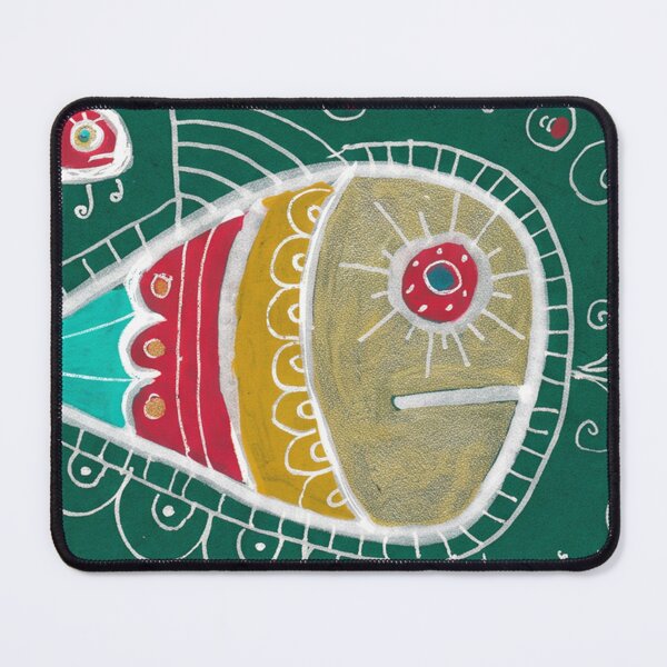 Item preview, Whimsical Folk Fish Pattern on Deep Green designed and sold by Fani*.