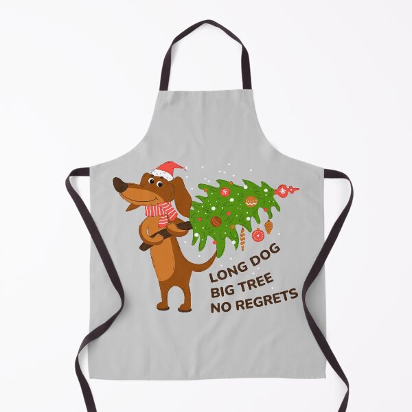 Item preview, Funny Christmas Dachshund Carrying Christmas Tree – Long Dog Big Tree No Regrets designed and sold by Skryp-art.