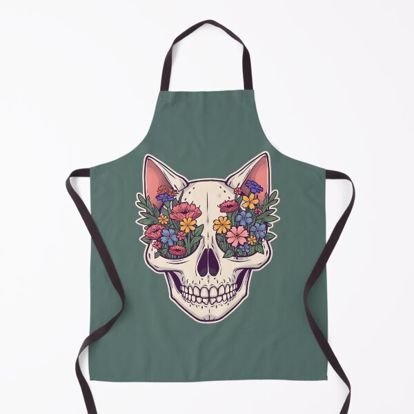 Item preview, Kawaii Cat Skull Floral Cute Gothic Art designed and sold by Glitchart66.