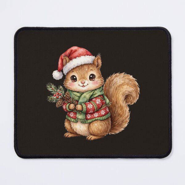 Item preview, Christmas Squirrel with Pinecones and Cozy Knitwear designed and sold by PunchDrop.