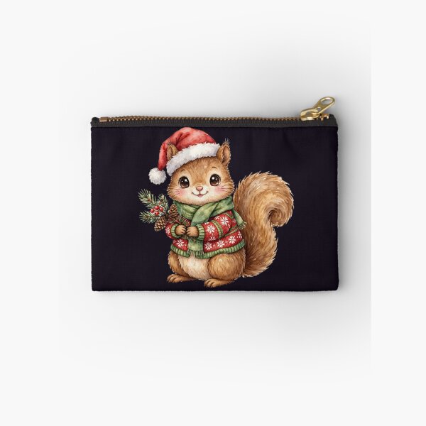 Item preview, Christmas Squirrel with Pinecones and Cozy Knitwear designed and sold by PunchDrop.