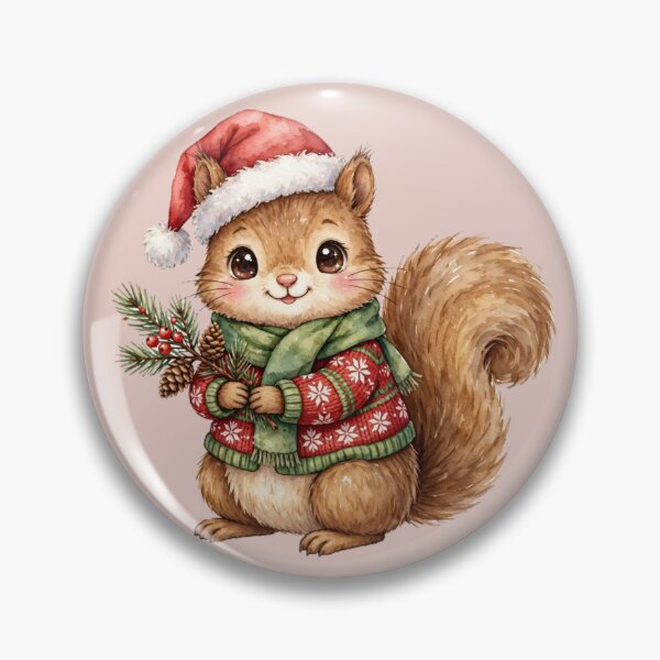 Item preview, Christmas Squirrel with Pinecones and Cozy Knitwear designed and sold by PunchDrop.