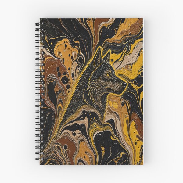 Item preview, Alpha Spirit: Abstract Golden Wolf Fluid Art designed and sold by Breezes-of-Ida.