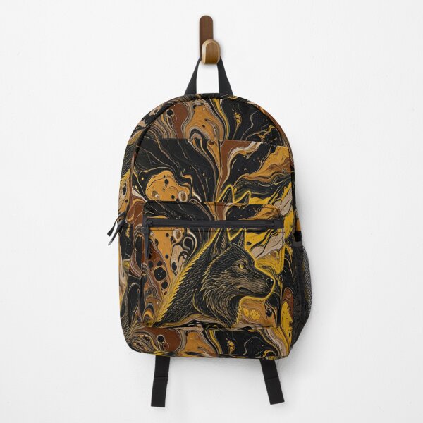 Item preview, Alpha Spirit: Abstract Golden Wolf Fluid Art designed and sold by Breezes-of-Ida.
