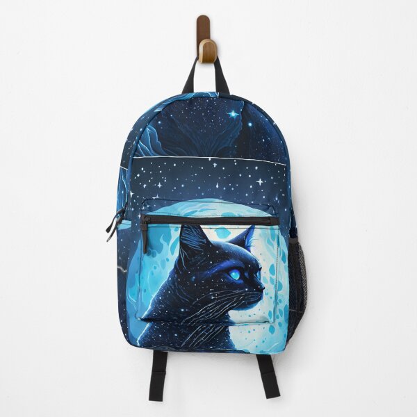 Item preview, Mystical Black Cat Under the Full Moon | Celestial Fantasy Night Sky Art designed and sold by TitiaDesign.
