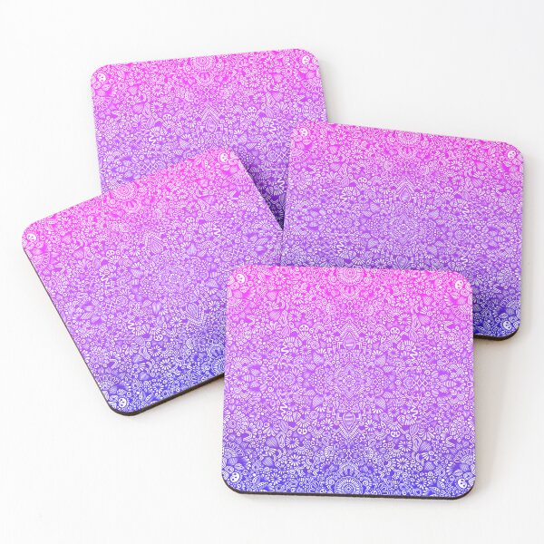 Item preview, Neon Pink Purple Blue Galaxy Gradient Mandala Pattern designed and sold by FioreDiCiliegio.