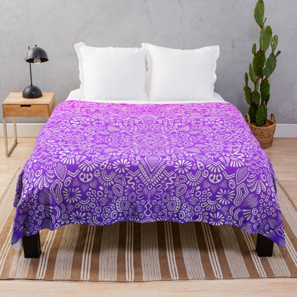 Item preview, Neon Pink Purple Blue Galaxy Gradient Mandala Pattern designed and sold by FioreDiCiliegio.