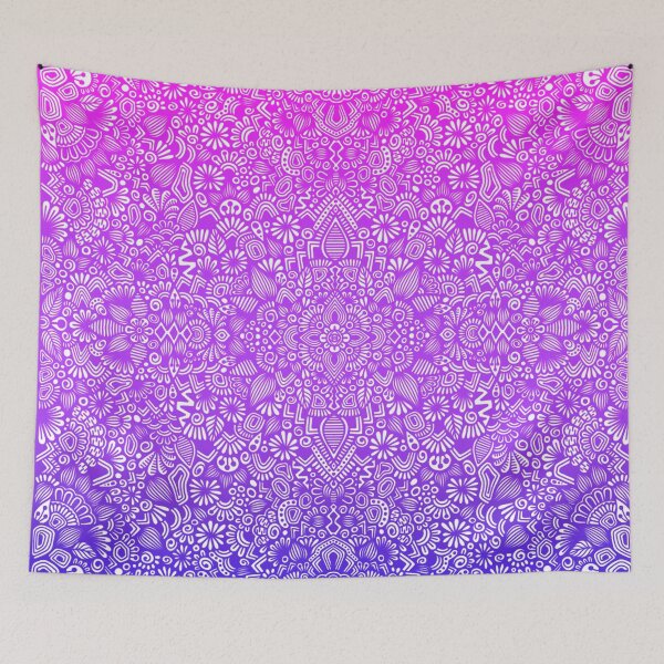 Item preview, Neon Pink Purple Blue Galaxy Gradient Mandala Pattern designed and sold by FioreDiCiliegio.