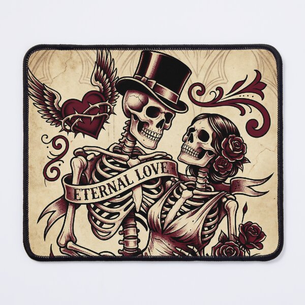 Item preview, Skeleton Couple Forever Love Gothic Valentine Art designed and sold by Glitchart66.