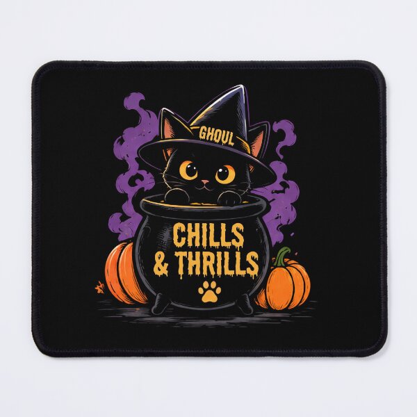 Item preview, Ghoul Chills And Thrills Witch Cat Cauldron Halloween designed and sold by Retro Whiskers.