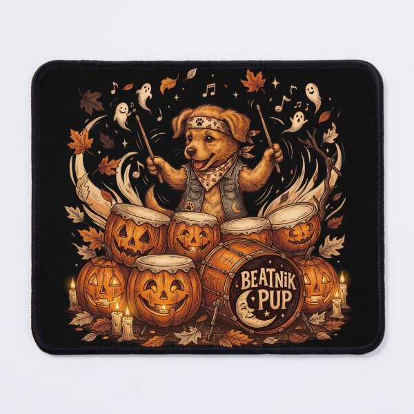 Item preview, Spooky Season Rock Drummer Dog designed and sold by Ada’s Mystic Atelier .