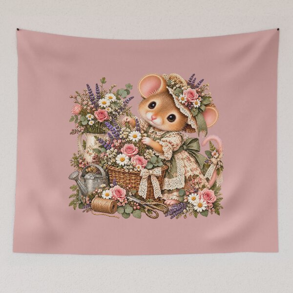 Item preview, Premium Cottagecore Flower Shop Dormouse Art – Vintage Botanical Print designed and sold by MagicMakerPh.