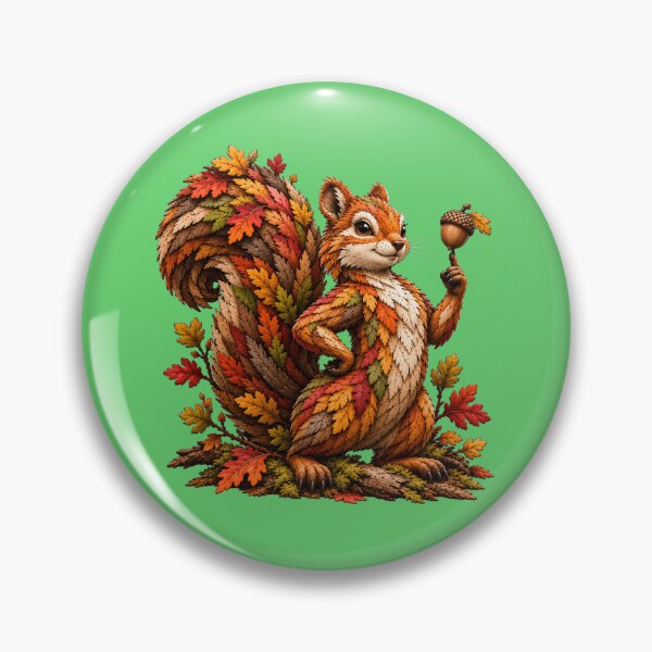 Item preview, Autumn Leaf Squirrel with Acorn – Woodland Nature Art designed and sold by Ania & Maxiu.