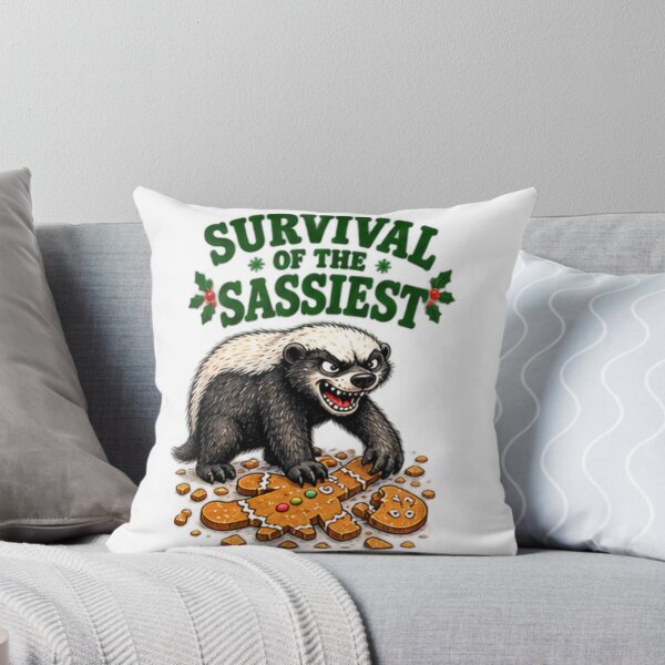 Item preview, Funny Honey Badger Survival of the Sassiest Christmas designed and sold by paintingnou.