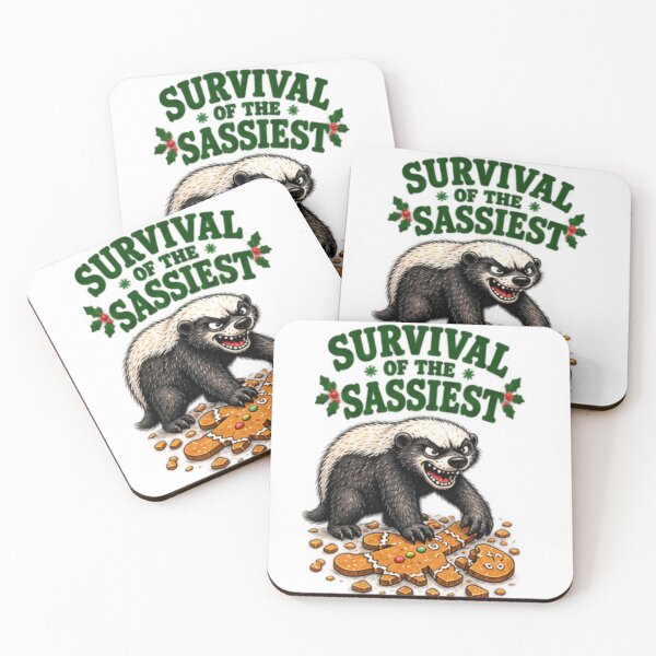 Item preview, Funny Honey Badger Survival of the Sassiest Christmas designed and sold by paintingnou.