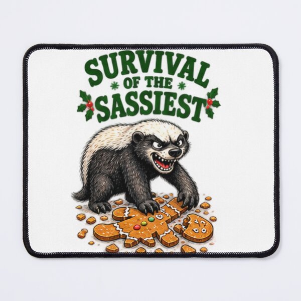 Item preview, Funny Honey Badger Survival of the Sassiest Christmas designed and sold by paintingnou.