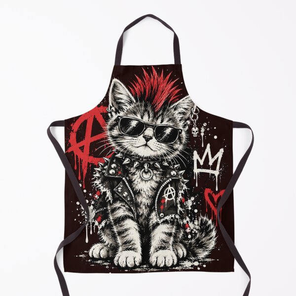 Item preview, Punk Rock Cat Anarchy Sunglasses Mohawk designed and sold by ShopFanCreation.