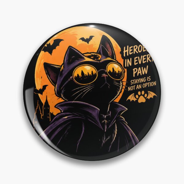 Item preview, Heroes In Every Paw Superhero Cat Halloween Art Illustration designed and sold by Retro Whiskers.