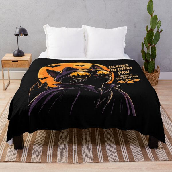 Item preview, Heroes In Every Paw Superhero Cat Halloween Art Illustration designed and sold by Retro Whiskers.
