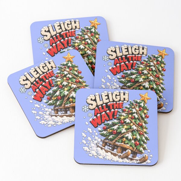 Item preview, Sleigh All The Way – Funny Christmas Tree Sledding designed and sold by Ania & Maxiu.