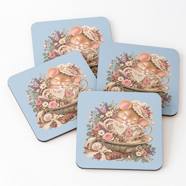 Item preview, Premium Cottagecore Sleepy Teacup Mouse Art – Vintage Storybook Print designed and sold by MagicMakerPh.