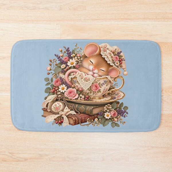 Item preview, Premium Cottagecore Sleepy Teacup Mouse Art – Vintage Storybook Print designed and sold by MagicMakerPh.