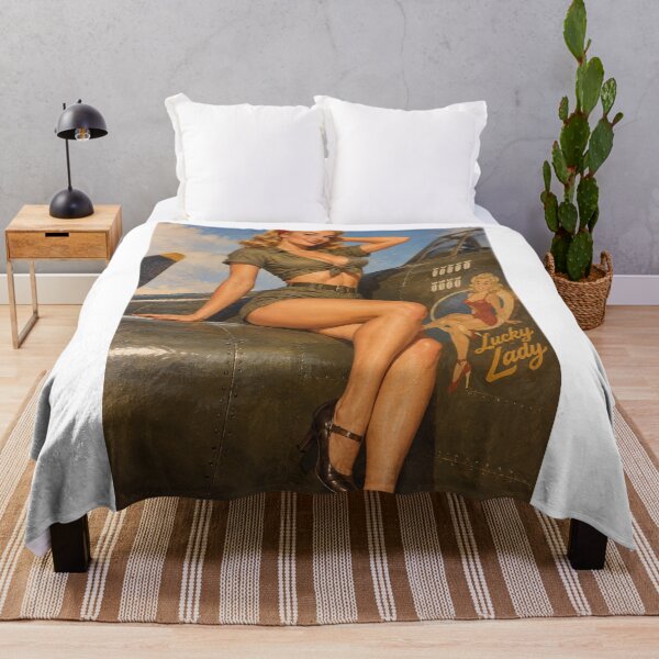 Item preview, Retro Lucky Lady Aviation Pinup Illustration designed and sold by AgdBol.