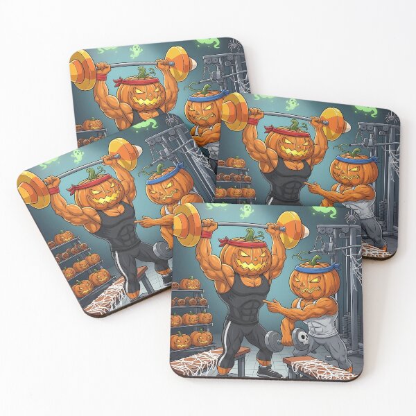Item preview, Pumpkin Gym Bros Funny Halloween Workout Art designed and sold by Glitchart66.