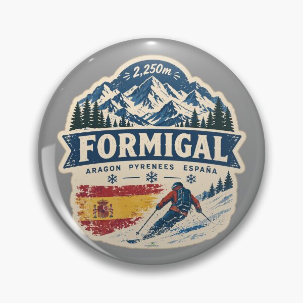 Item preview, Formigal Spain Pyrenees Ski Skiing Sticker TShirt 03 designed and sold by OuterShellUK.