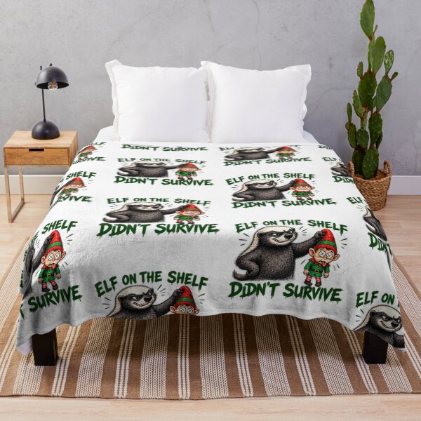 Item preview, Funny Honey Badger Elf Didn't Survive Christmas designed and sold by paintingnou.