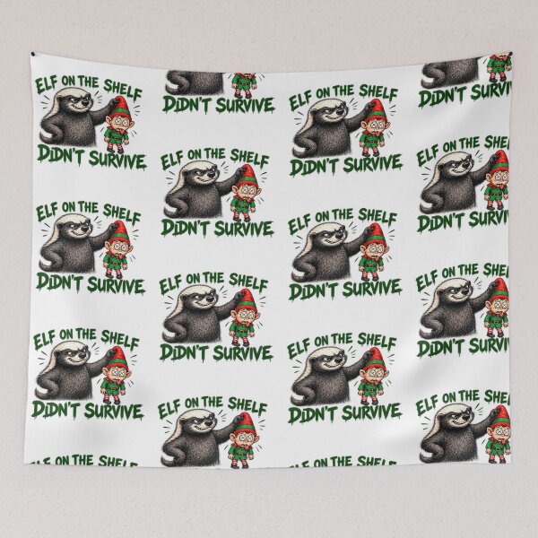 Item preview, Funny Honey Badger Elf Didn't Survive Christmas designed and sold by paintingnou.