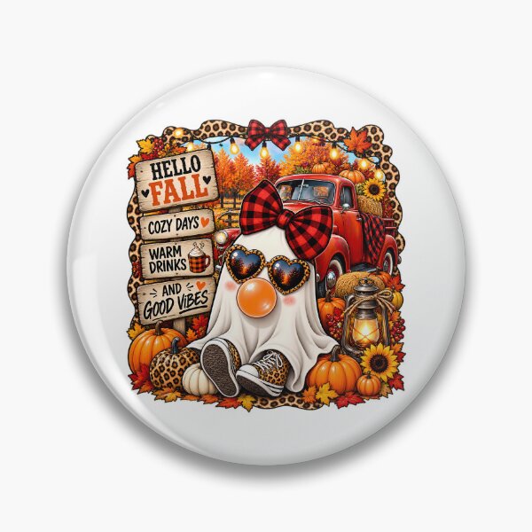Item preview, Hello Fall Ghost Cozy Autumn Pumpkin Truck designed and sold by Rtcraftani.