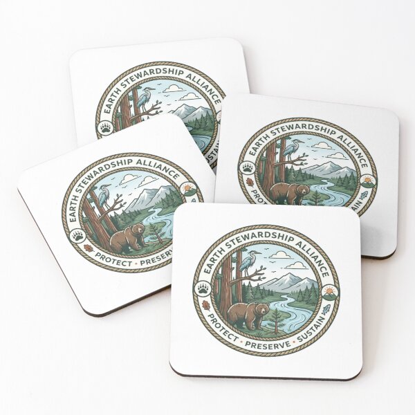 Item preview, Earth Stewardship Alliance - Protect Preserve Sustain Wildlife & Nature Conservation Minimalist Retro Badge designed and sold by orioleoutdoor.