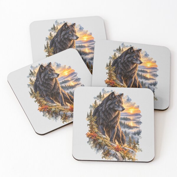 Item preview, Black Wolf – Wild Mountain Morning designed and sold by SusanSweetArt.