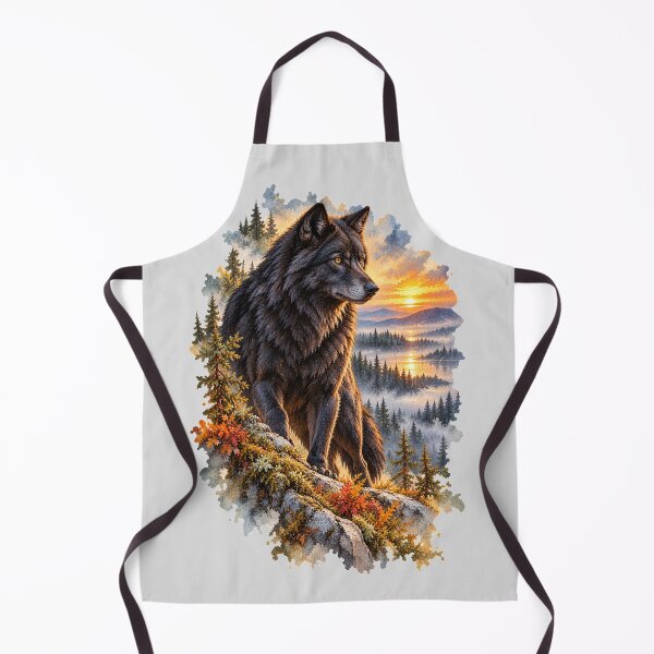 Item preview, Black Wolf – Wild Mountain Morning designed and sold by SusanSweetArt.