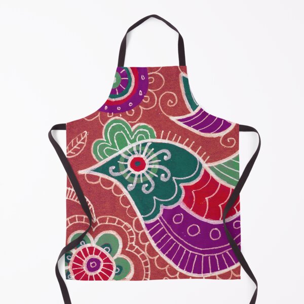 Item preview, Folk Art Bird Pattern in Red, Purple and Teal designed and sold by Fani*.