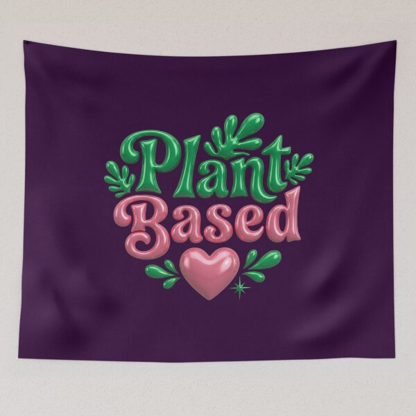 Item preview, Plant Based: Shiny Vegan Typography Art designed and sold by Festive Bug.