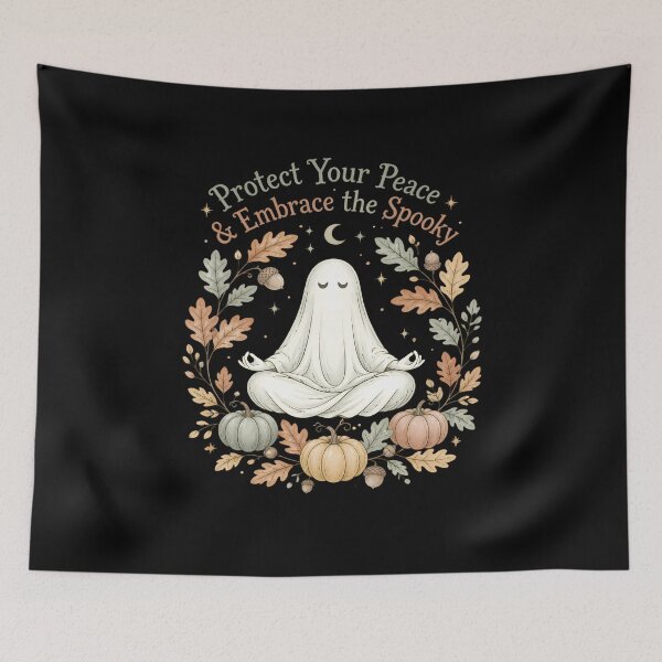 Item preview, Protect Your Peace – Spooky Meditation Ghost designed and sold by Art-Arcade6.